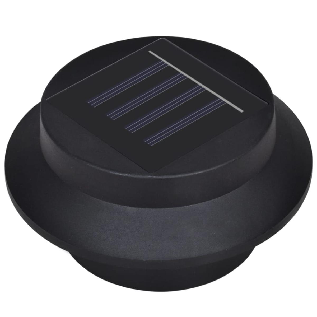 Lámparas solares de valla de jardín LED 12 unidades negras