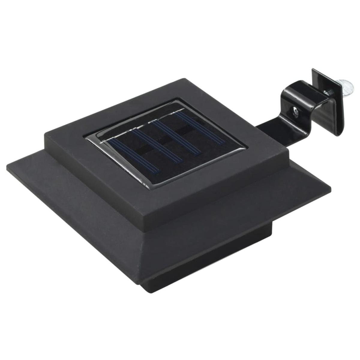 Lámparas solares LED de exterior 12 uds. cuadradas 12 cm negro