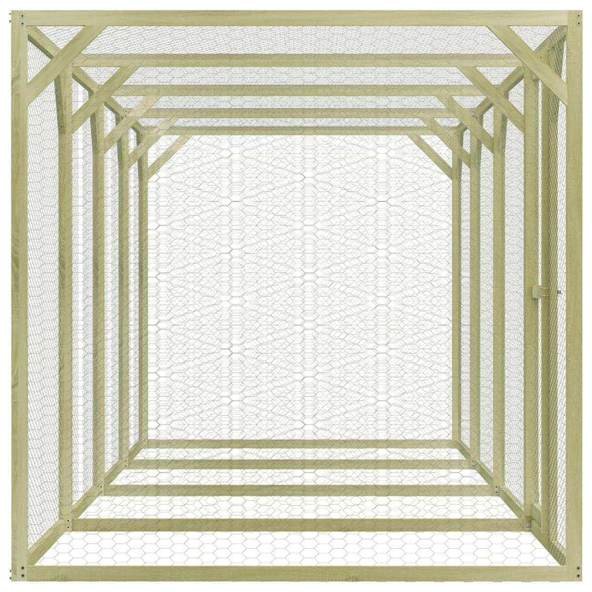 Gallinero de madera de pino impregnada 1,5x6x1,5 m
