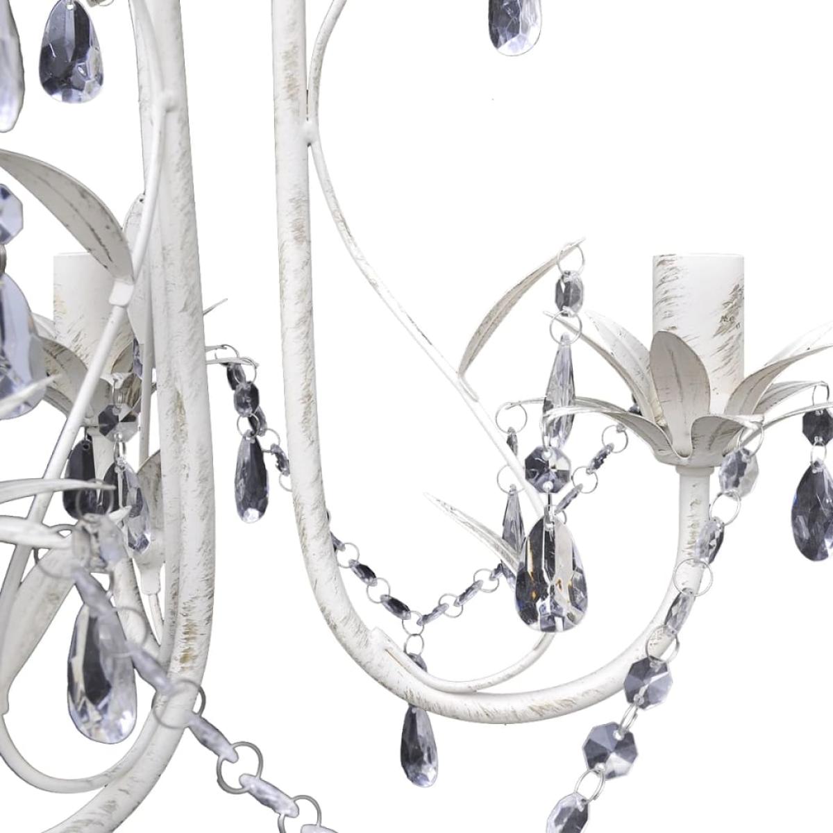 Lámparas de araña de cristal 4 unidades blanco elegante 