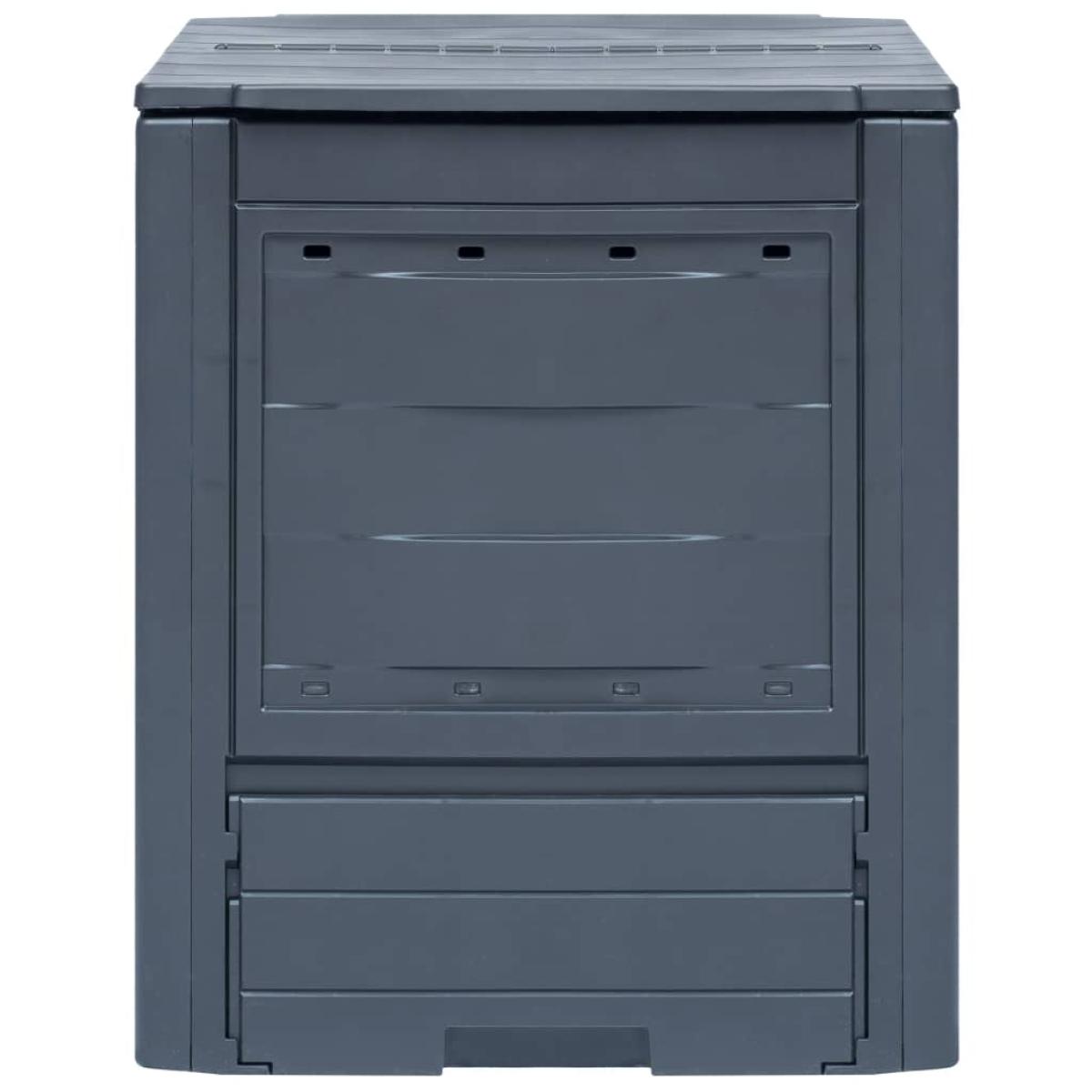 Compostadores de jardín 3 unidades gris 780 L 60x60x73 cm