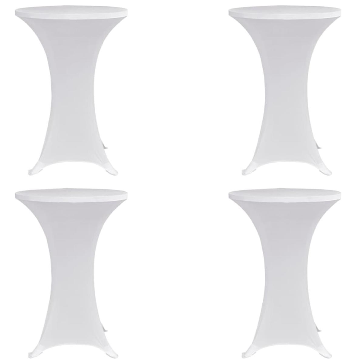 Mantel elástico para mesa alta 4 unidades blanco Ø60 cm