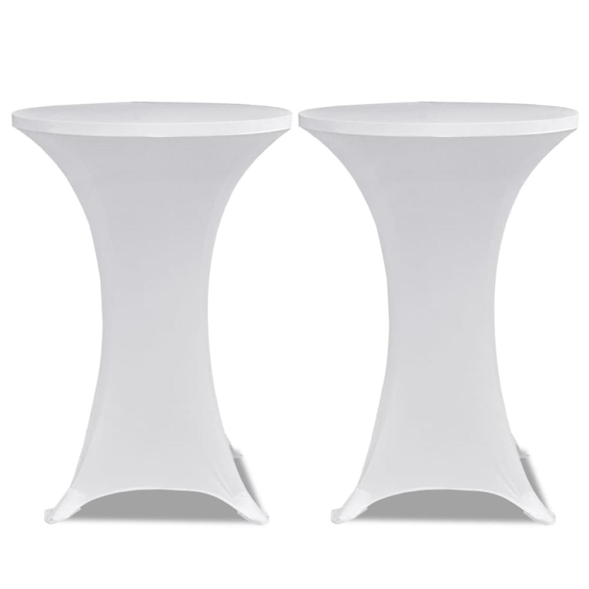 Mantel elástico para mesa alta 4 unidades blanco Ø60 cm