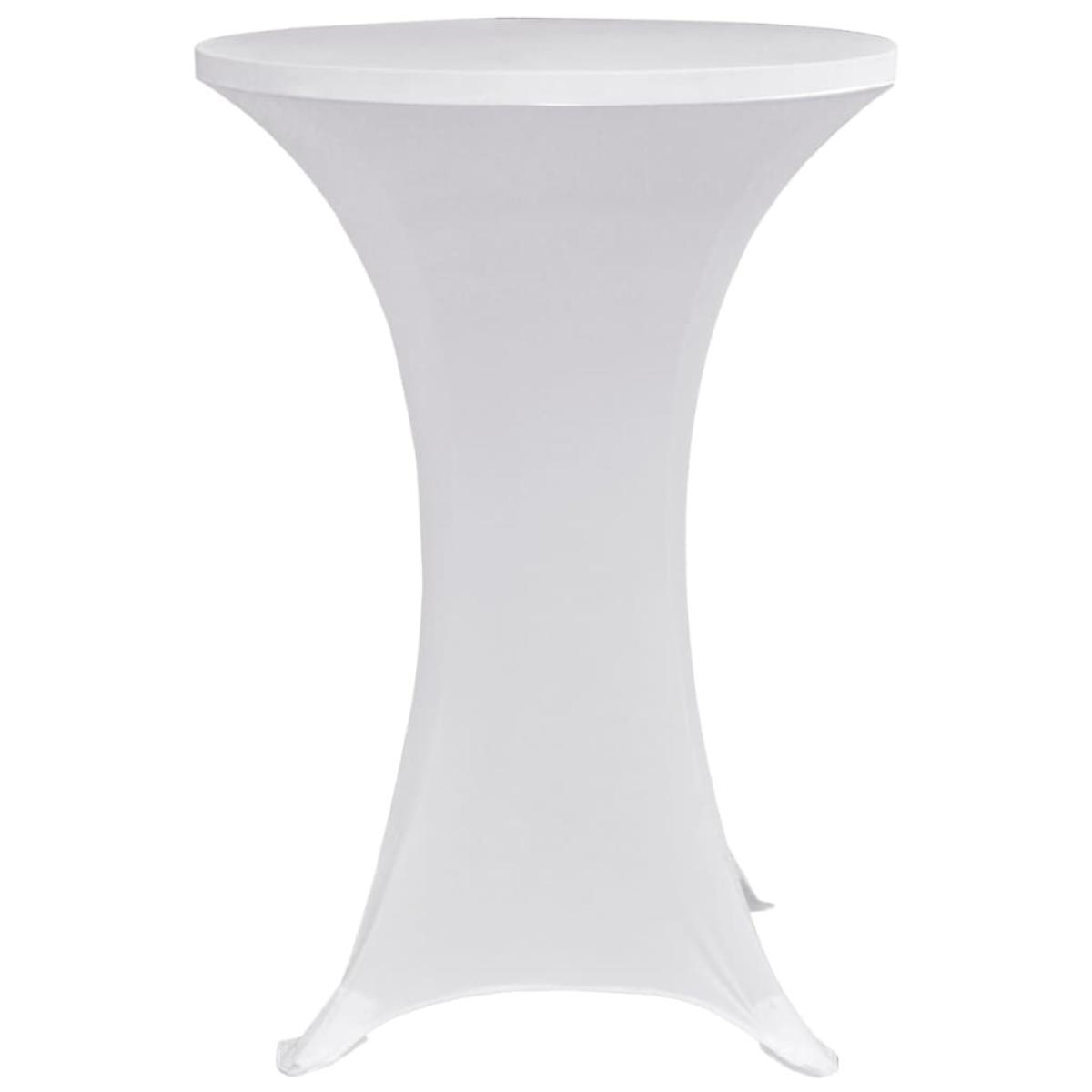 Mantel elástico para mesa alta 4 unidades blanco Ø60 cm