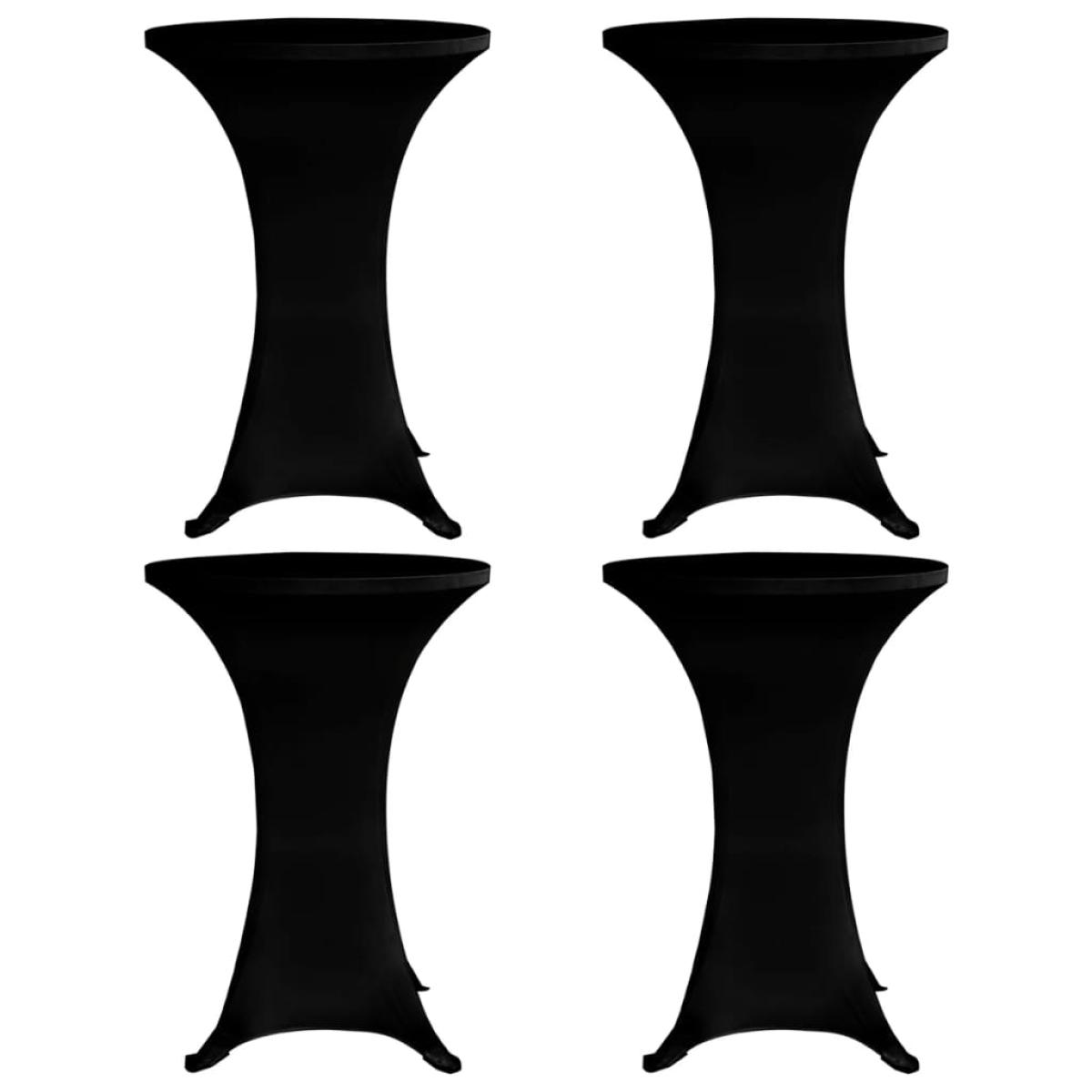Mantel elástico para mesa alta 4 unidades negro Ø60 cm