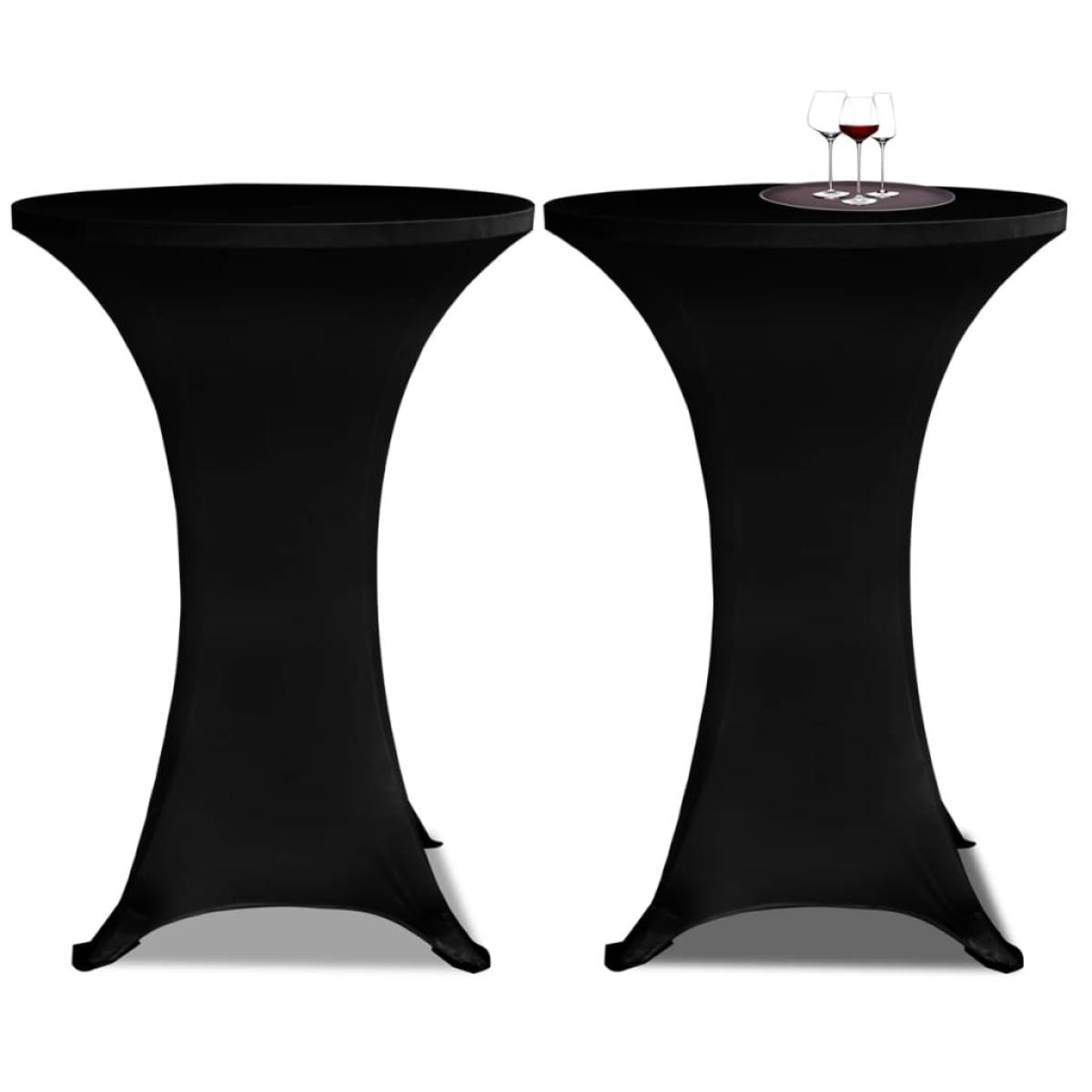 Mantel elástico para mesa alta 4 unidades negro Ø60 cm