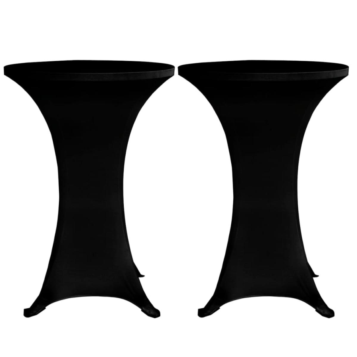 Mantel elástico para mesa alta 4 unidades negro Ø60 cm