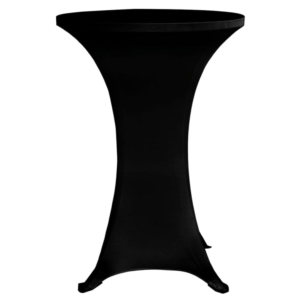 Mantel elástico para mesa alta 4 unidades negro Ø60 cm