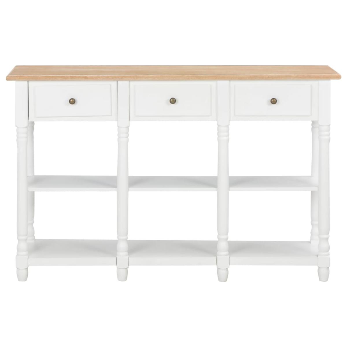 Mesa consola de MDF blanca 120x30x76 cm