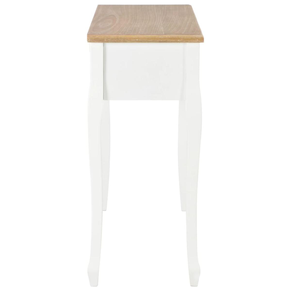 Mesa consola tocador con 3 cajones blancos