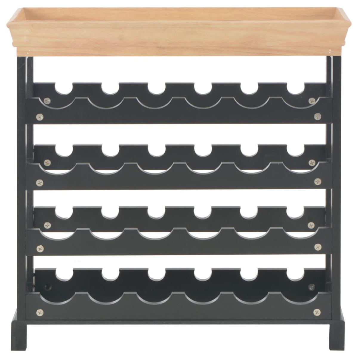 Armario botellero MDF negro 70x22,5x70,5 cm