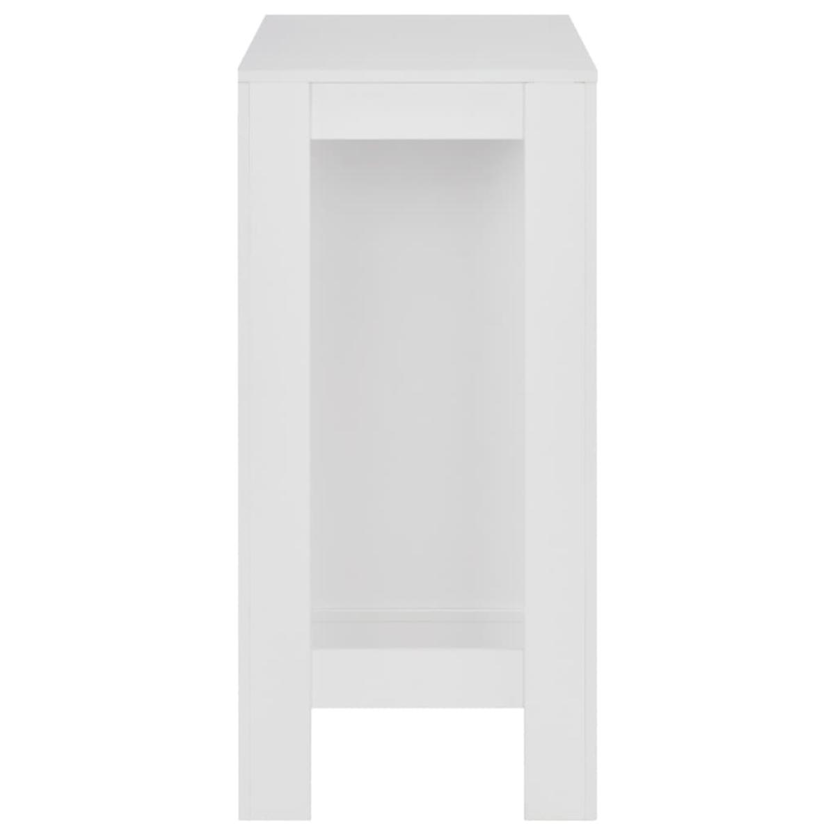 Mesa alta de cocina con estantería blanco 110x50x103 cm