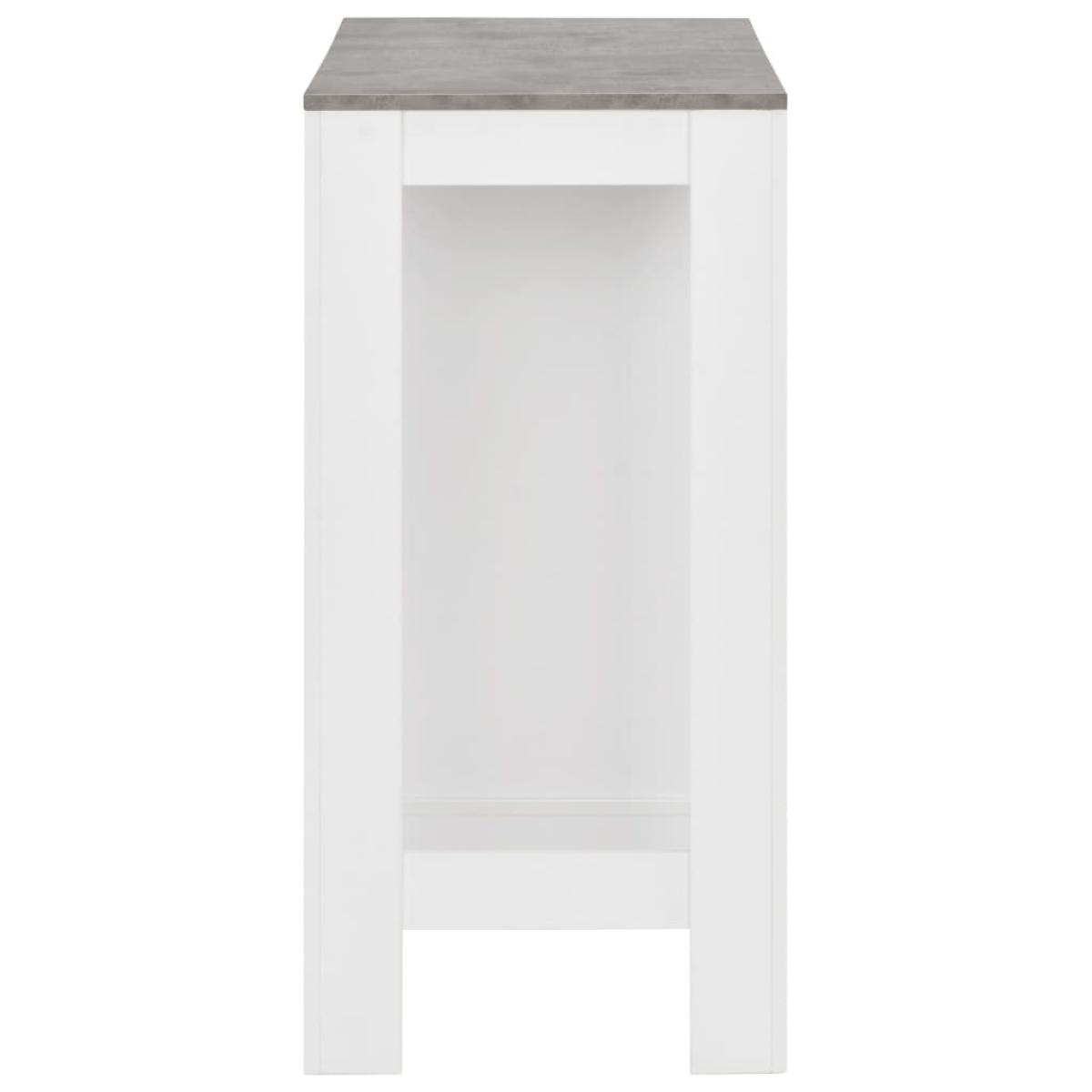 Mesa de bar con estantería blanco 110x50x103 cm