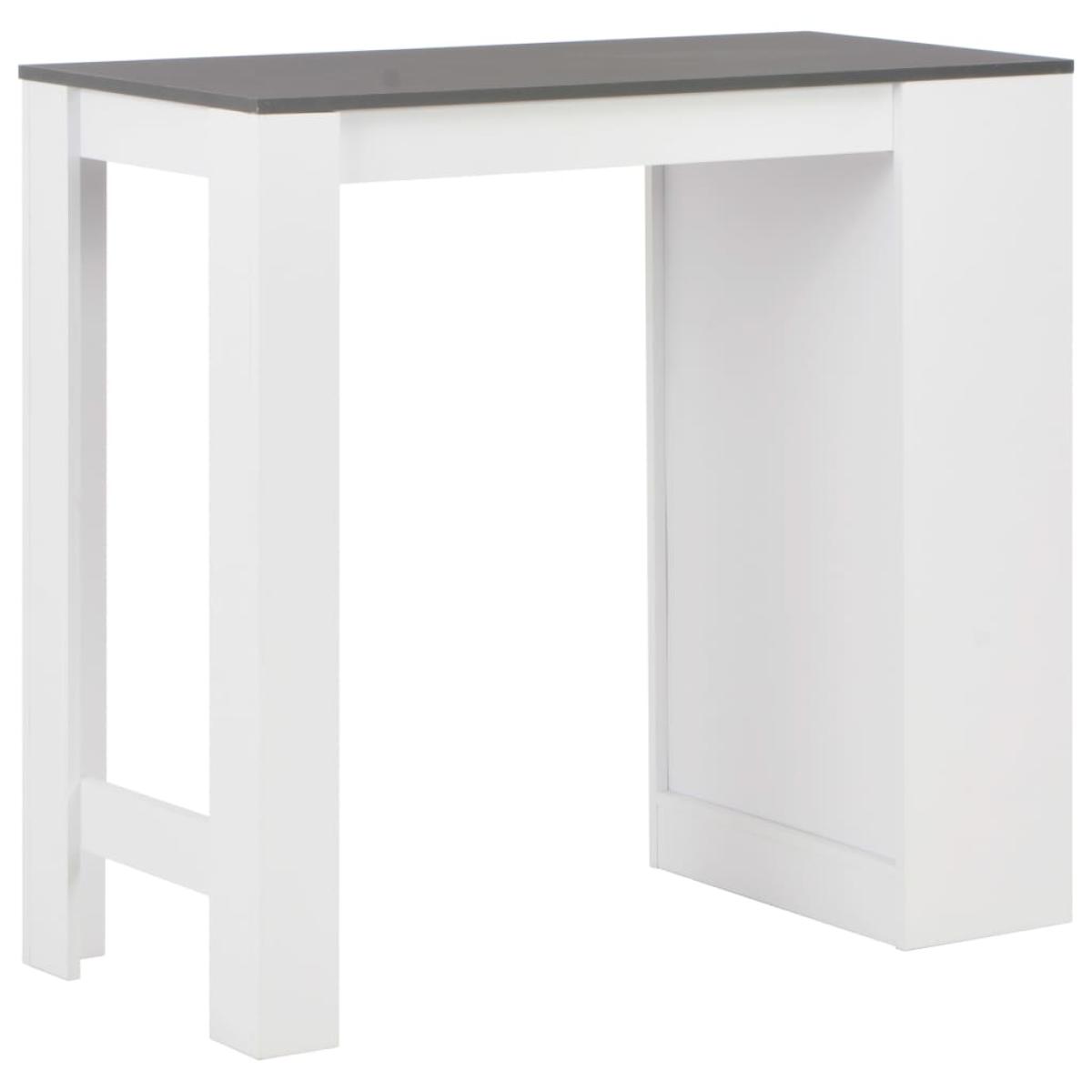 Mesa de bar con estantería blanco 110x50x103 cm