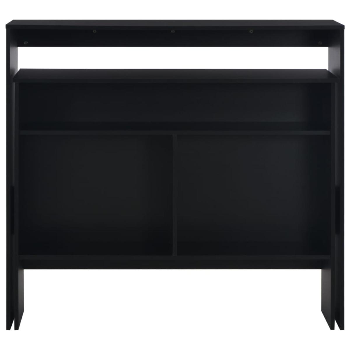 Mesa alta de cocina con 2 encimeras negra 130x40x120 cm