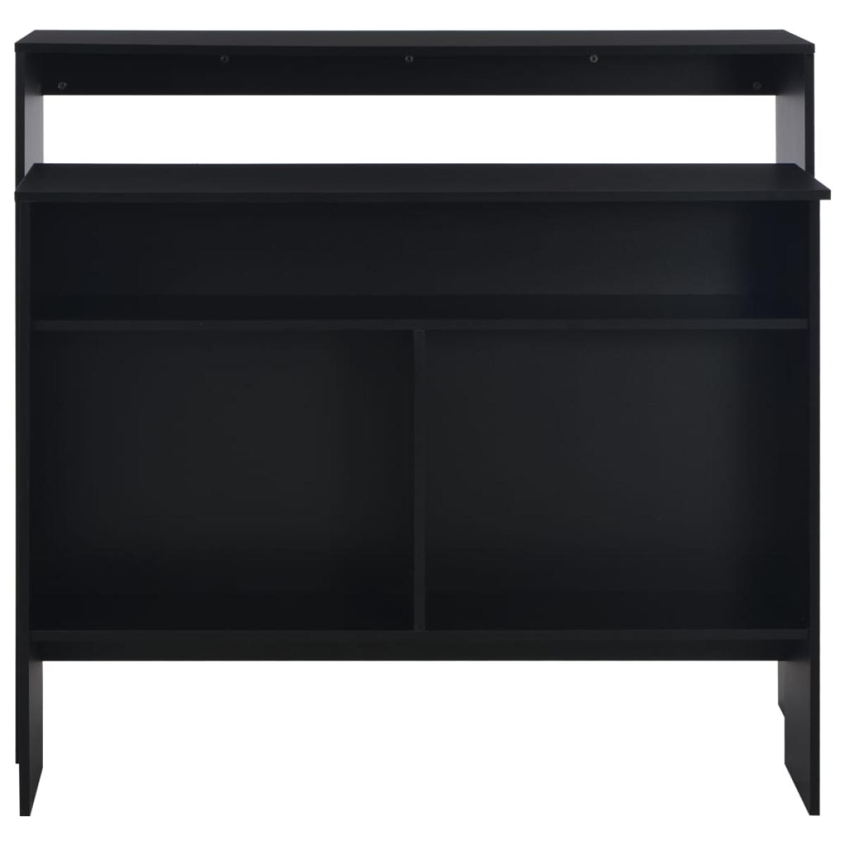 Mesa alta de cocina con 2 encimeras negra 130x40x120 cm