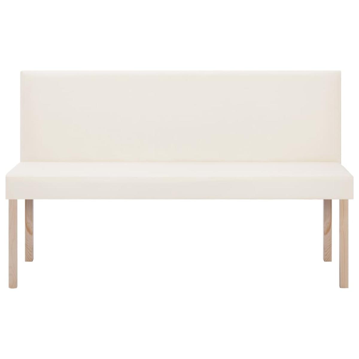 Banco de cuero sintético 139,5 cm color crema