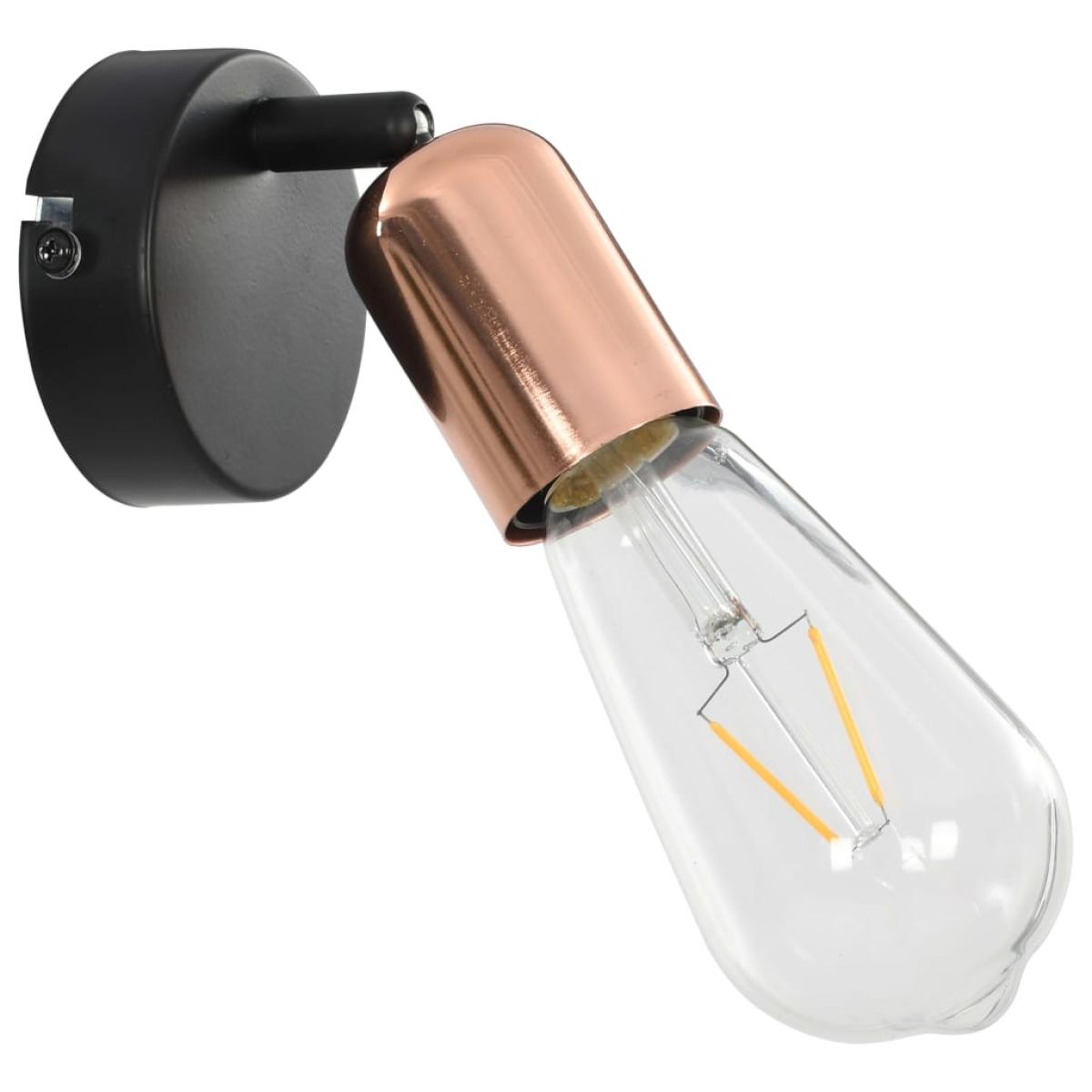 Lámpara focos 2 uds bombillas de filamento 2W negro cobre E27