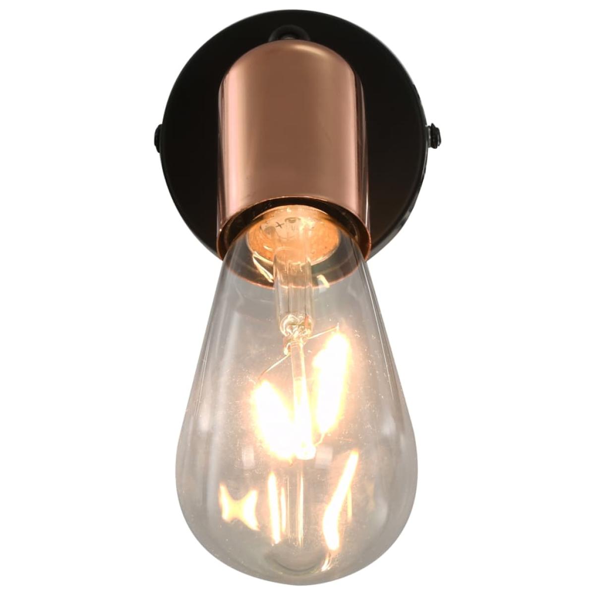 Lámpara focos 2 uds bombillas de filamento 2W negro cobre E27