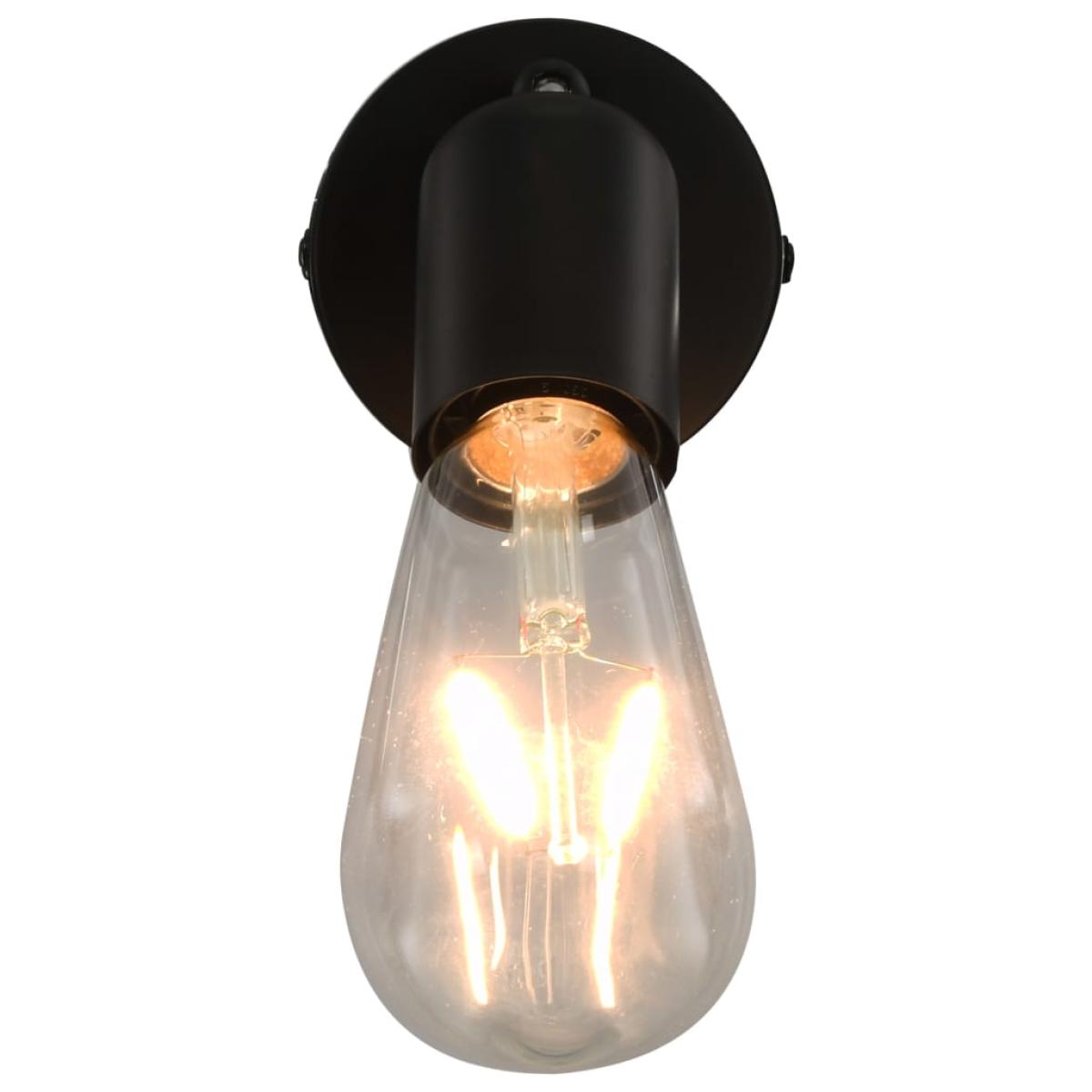 Lámpara focos 2 uds con bombillas de filamento 2W negro E27