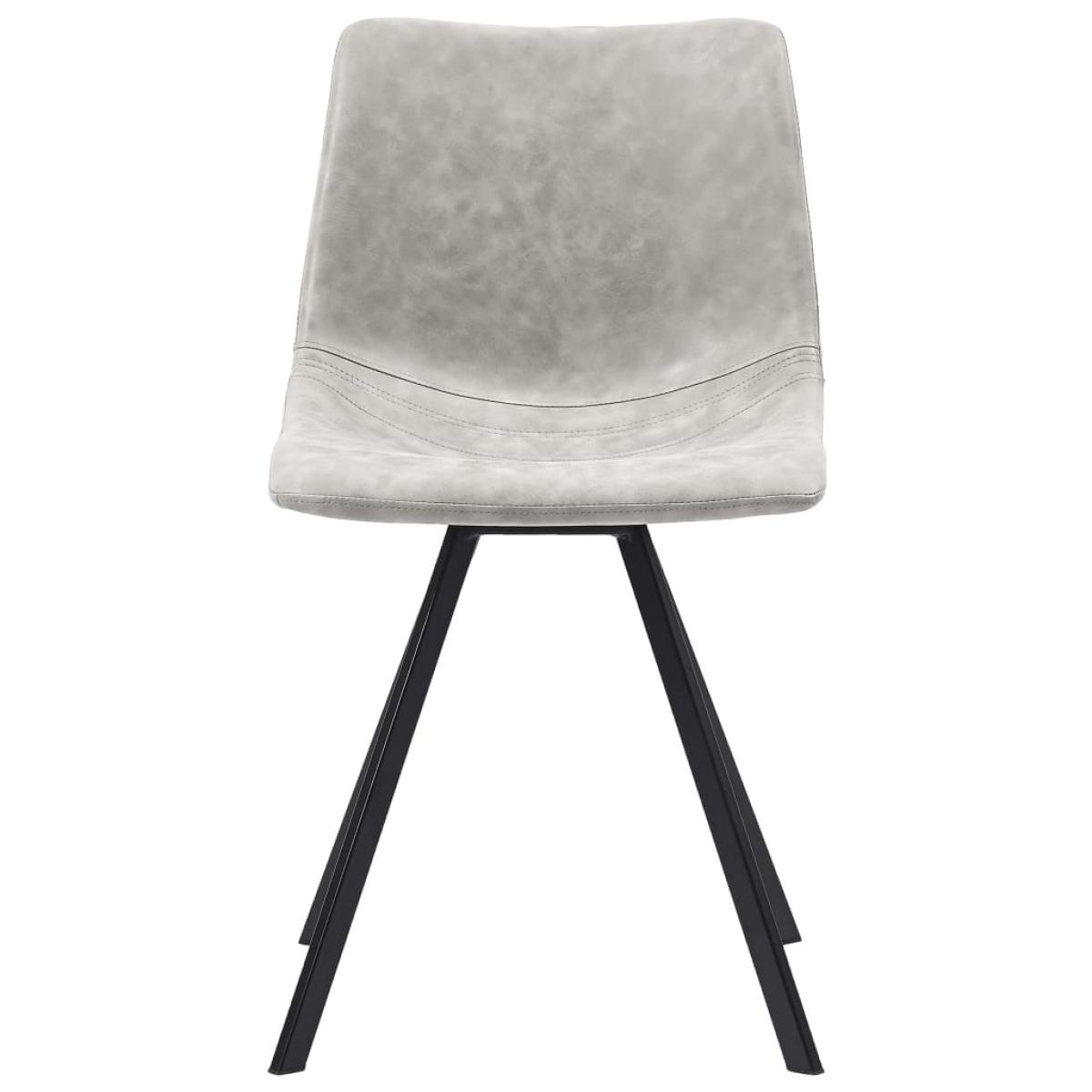 Sillas de comedor 4 unidades cuero sintético gris claro
