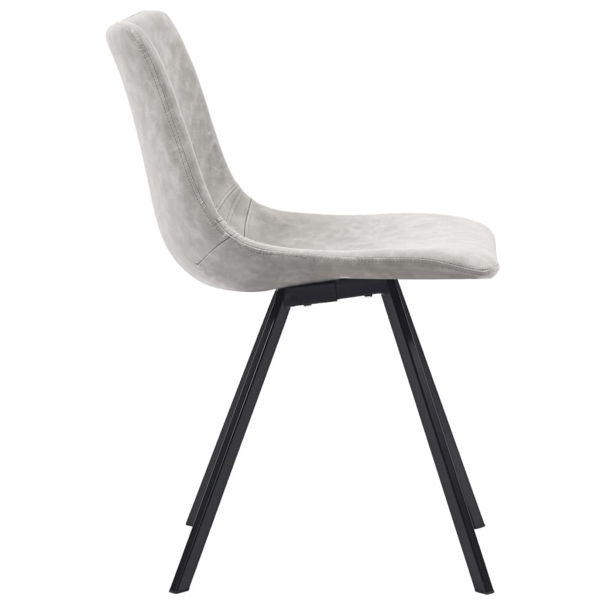 Sillas de comedor 4 unidades cuero sintético gris claro