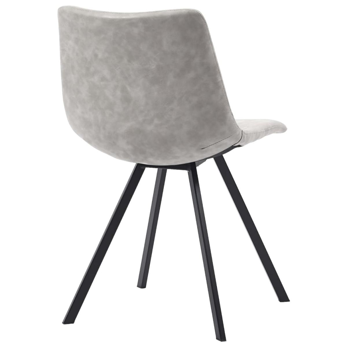 Sillas de comedor 4 unidades cuero sintético gris claro