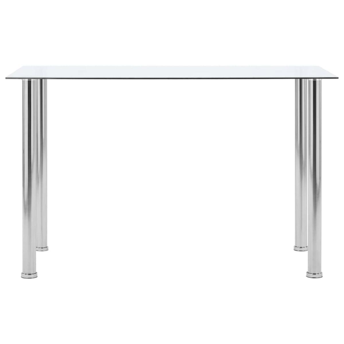 Mesa de comedor vidrio templado transparente 120x60x75 cm