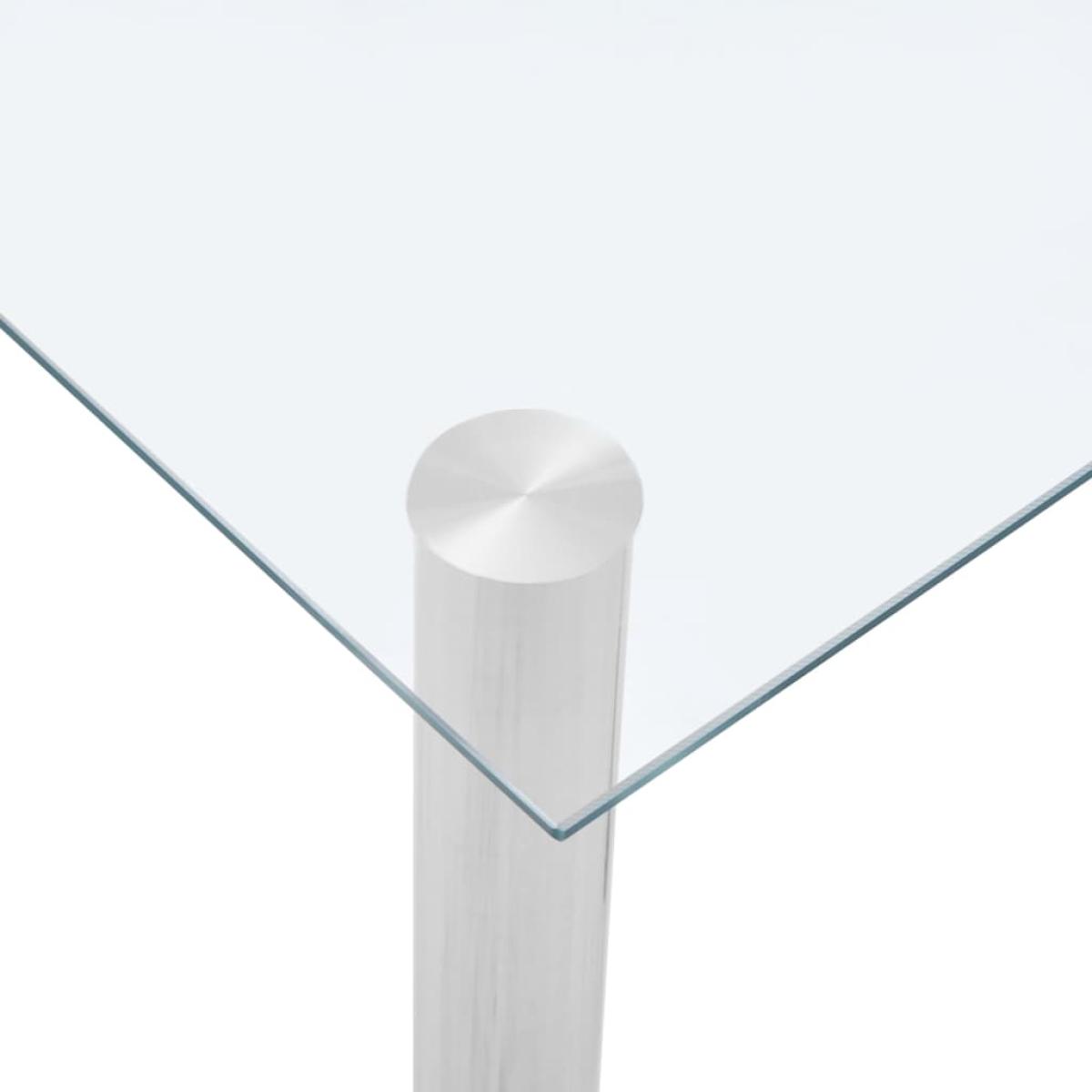 Mesa de comedor vidrio templado transparente 120x60x75 cm