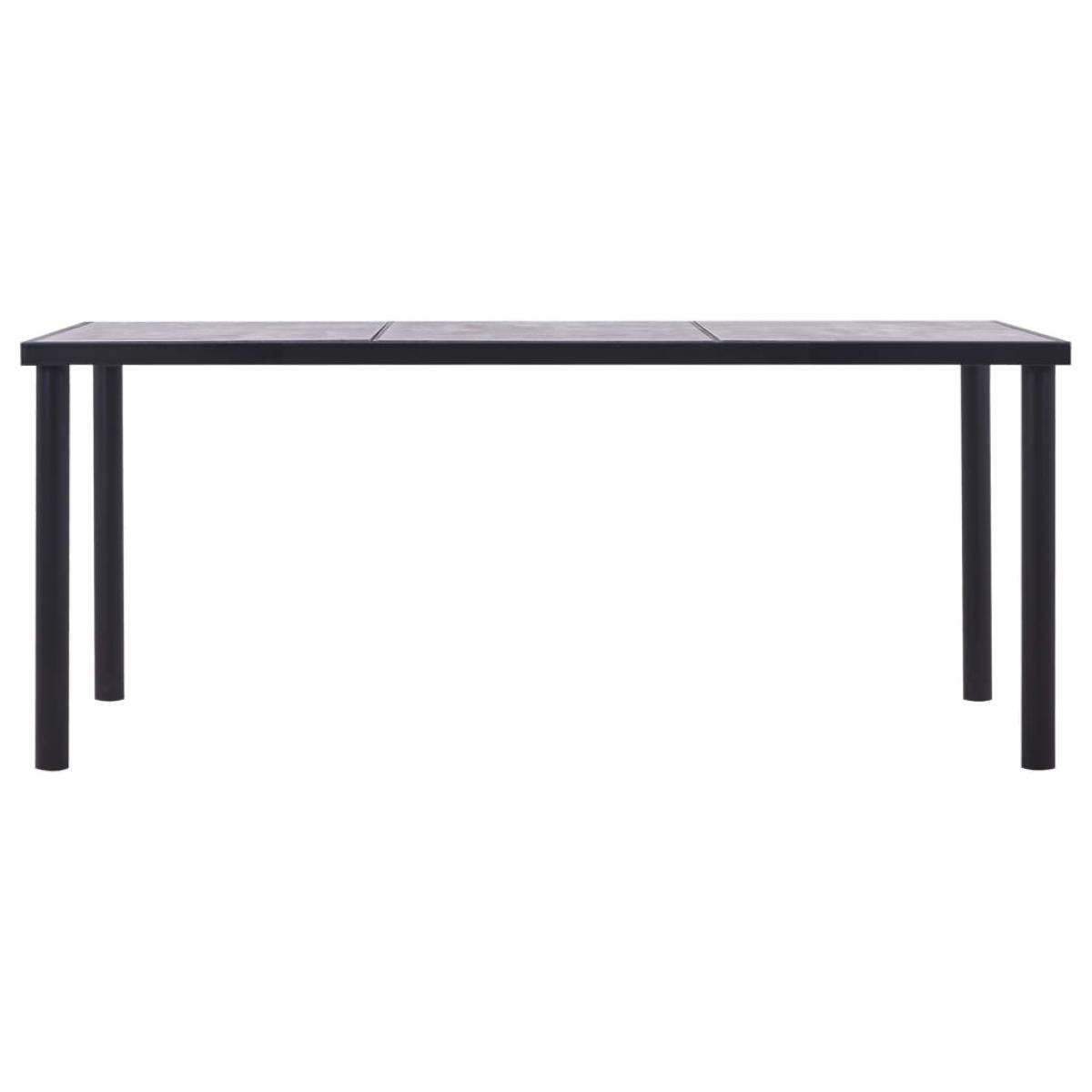 Mesa de comedor de MDF negro y gris hormigón 180x90x75 cm