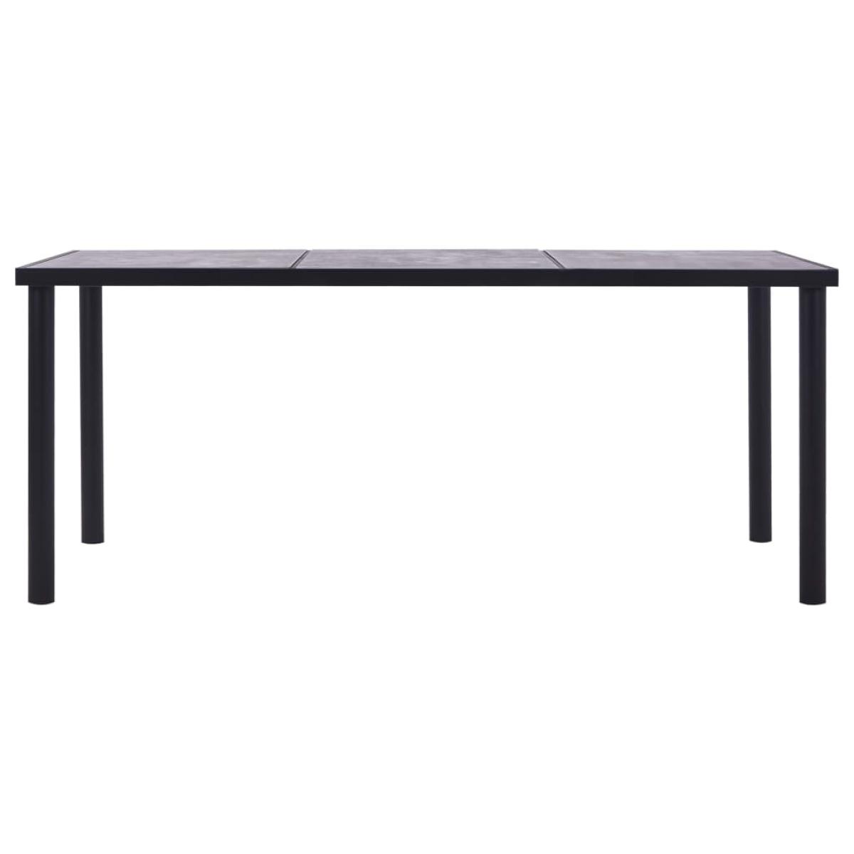 Mesa de comedor de MDF negro y gris hormigón 200x100x75 cm