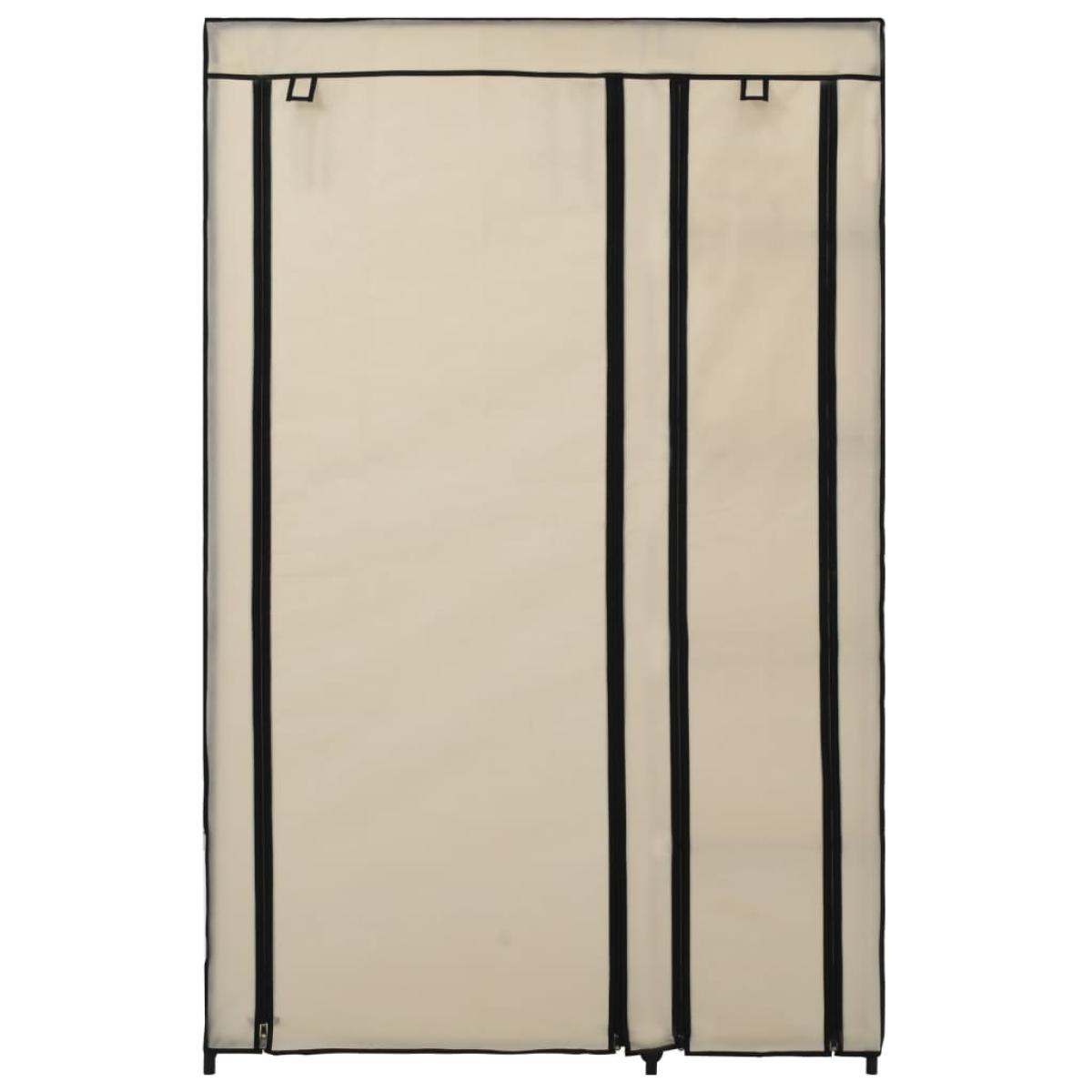 Armario plegable de tela color crema 110x45x175 cm