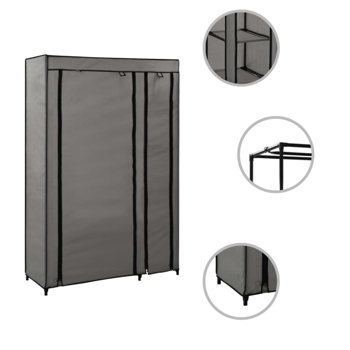 Armario plegable de tela gris 110x45x175 cm