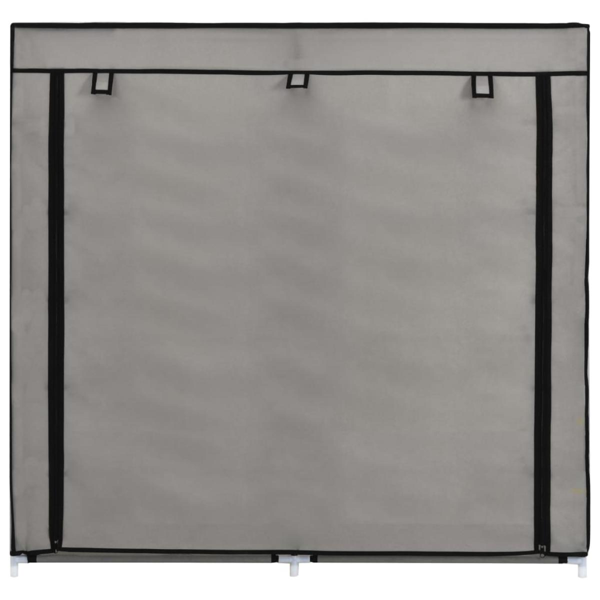 Mueble zapatero con funda de tela gris 115x28x110 cm