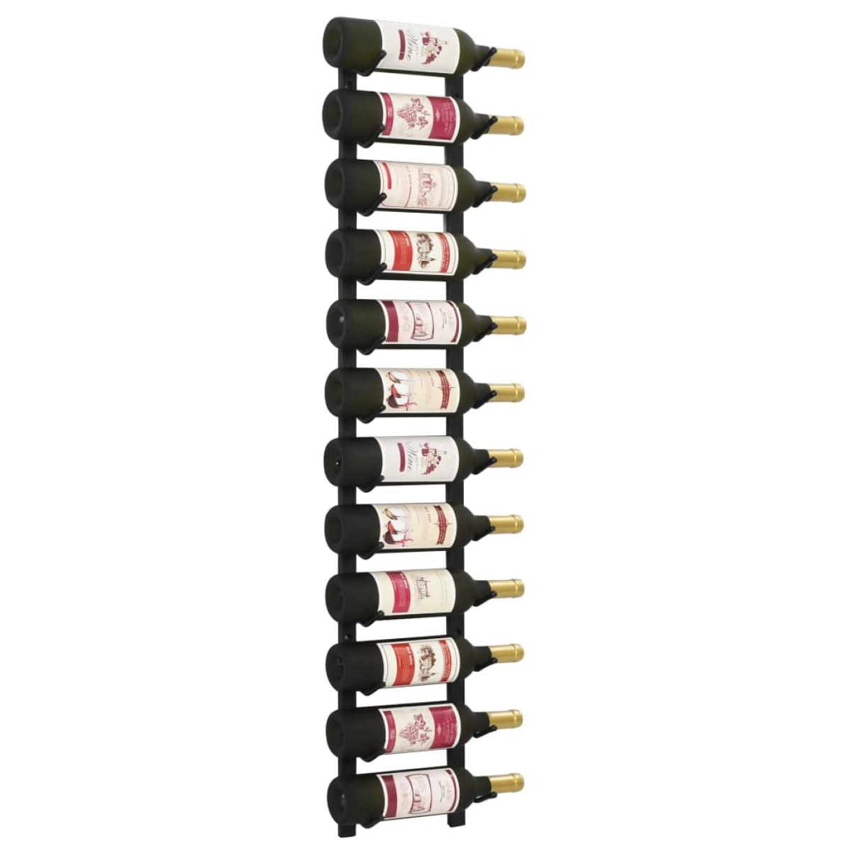 Botellero de pared para 12 botellas hierro negro