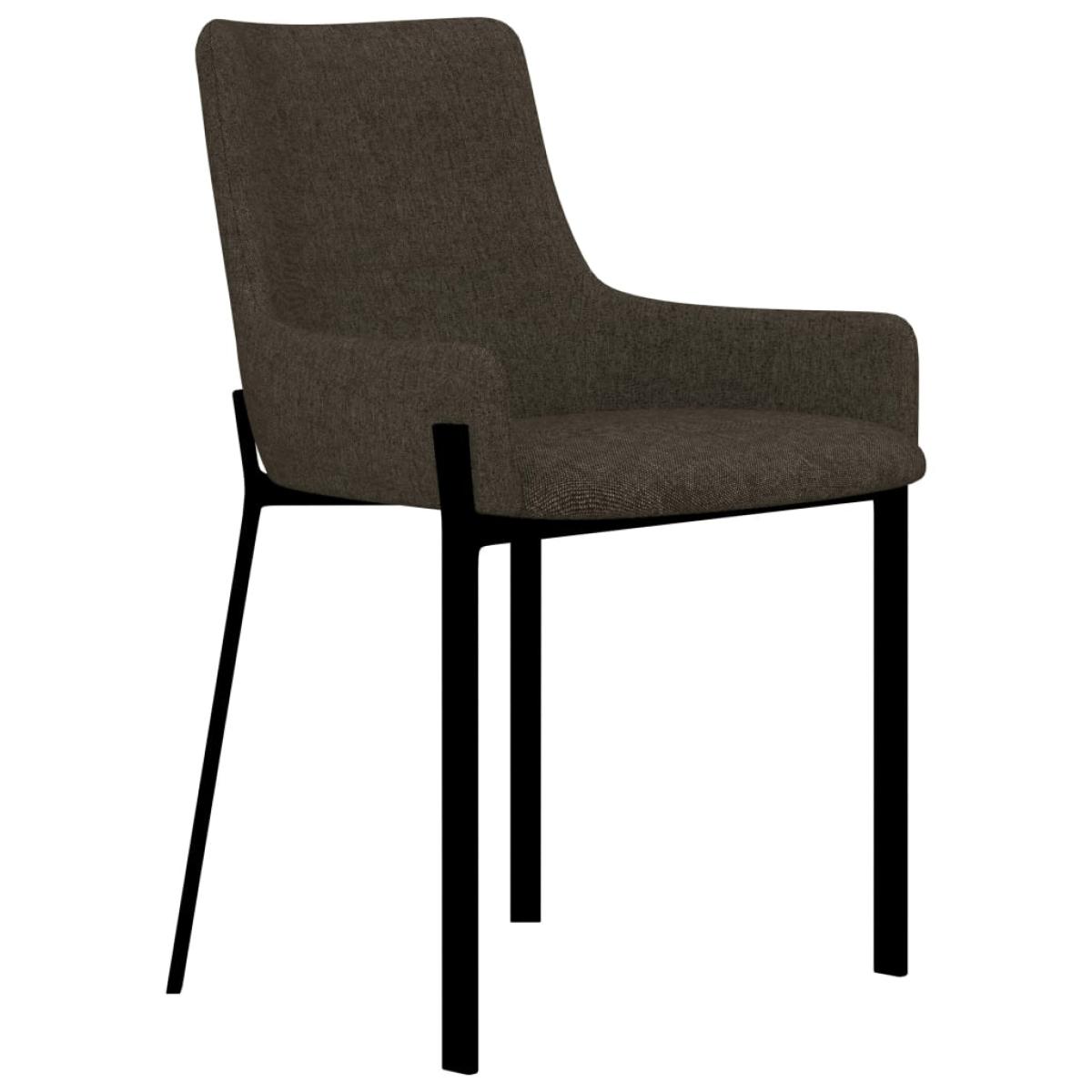 Sillas de comedor 2 unidades tela marrón