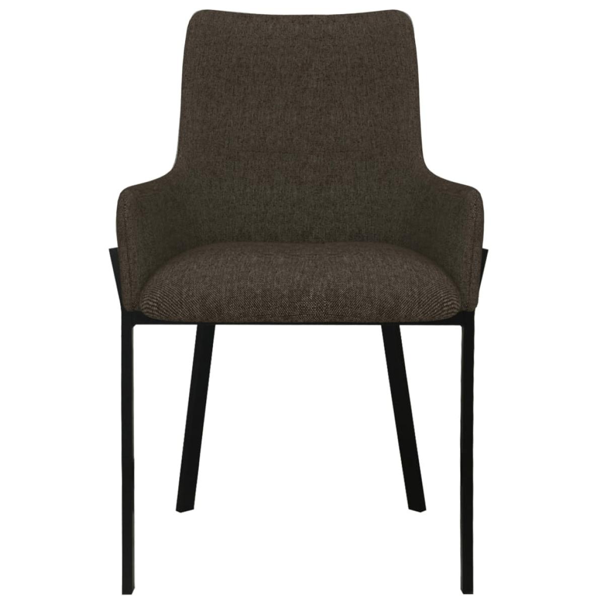 Sillas de comedor 2 unidades tela marrón