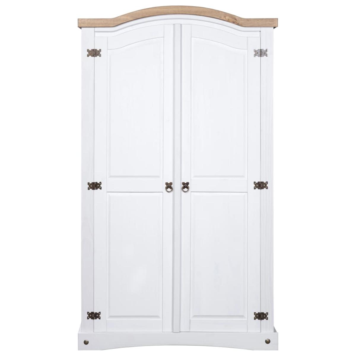 Armario madera de pino Mexicano estilo Corona blanco 2 puertas