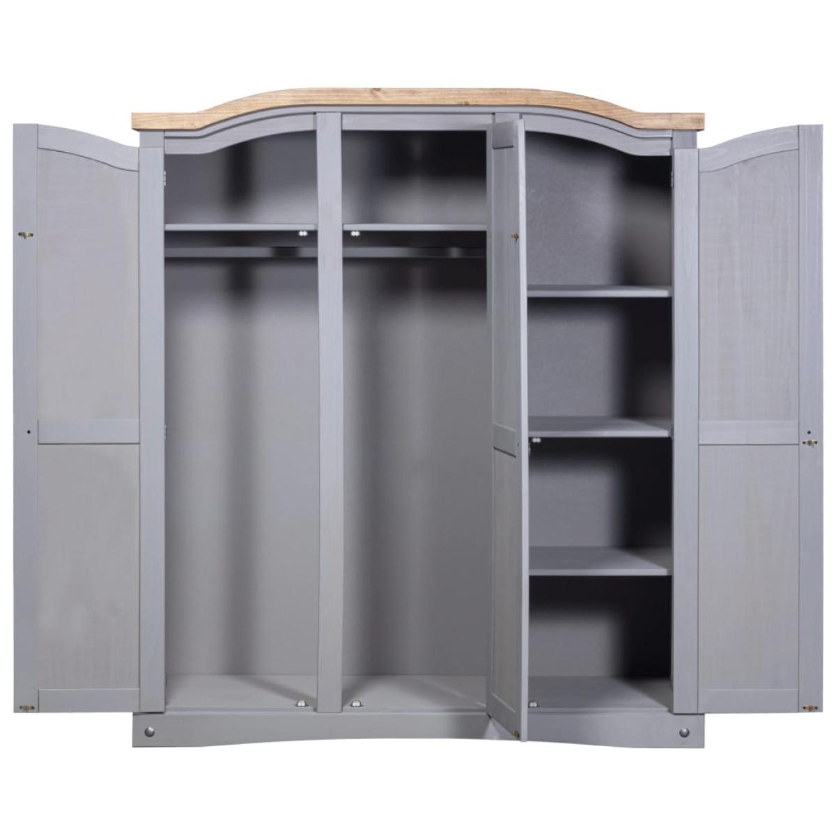 Armario madera de pino Mexicano estilo Corona gris 3 puertas
