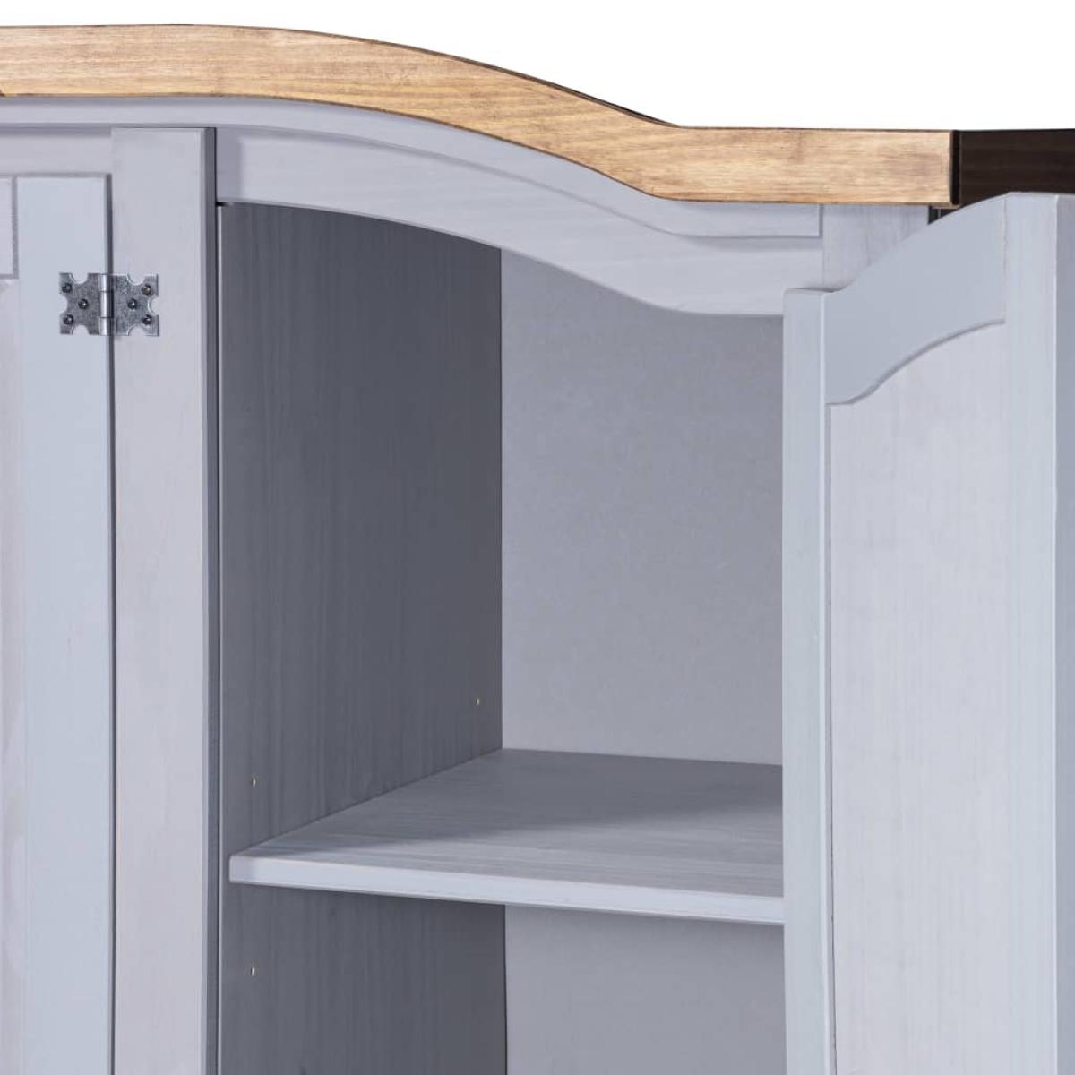 Armario madera de pino Mexicano estilo Corona gris 3 puertas