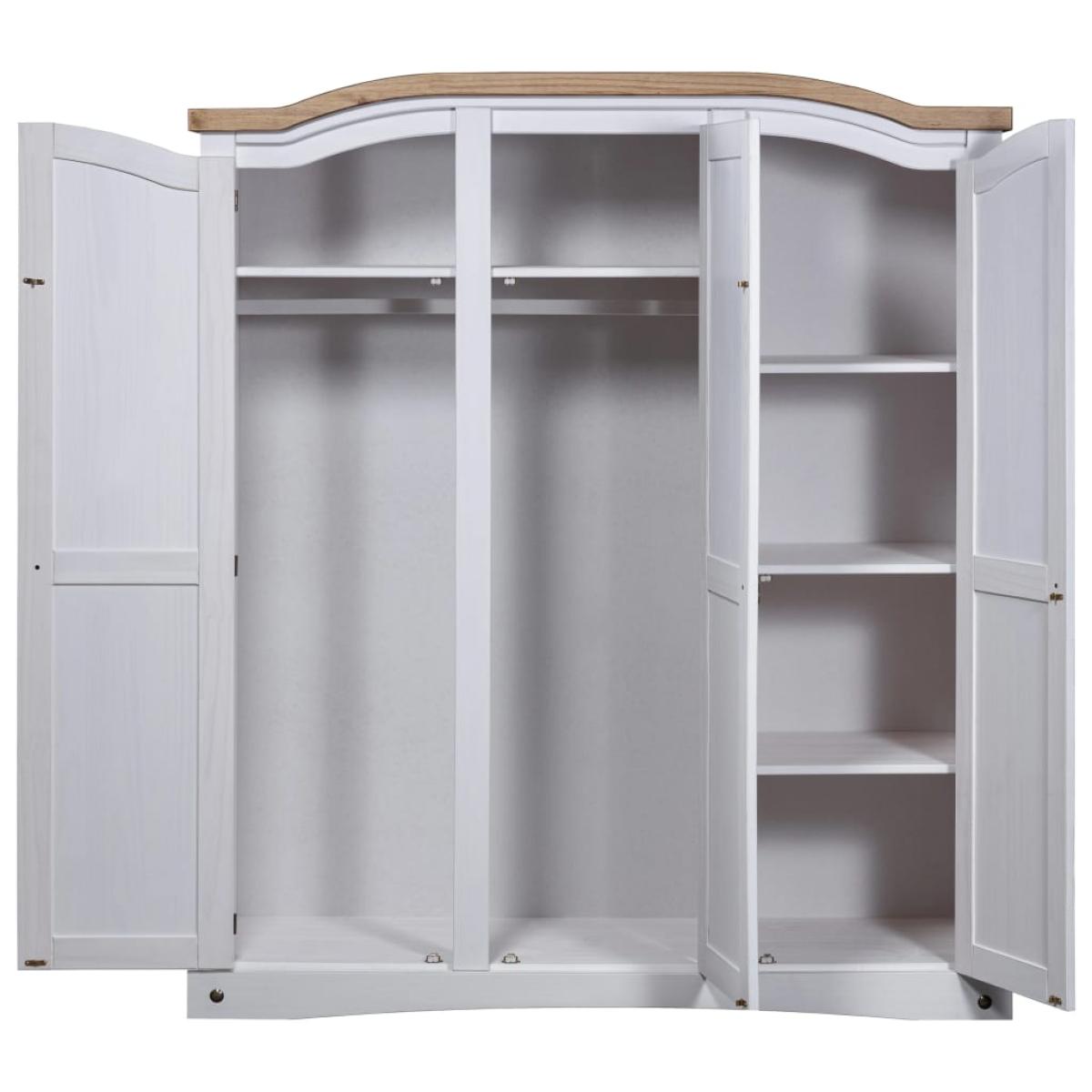 Armario madera de pino Mexicano estilo Corona blanco 3 puertas