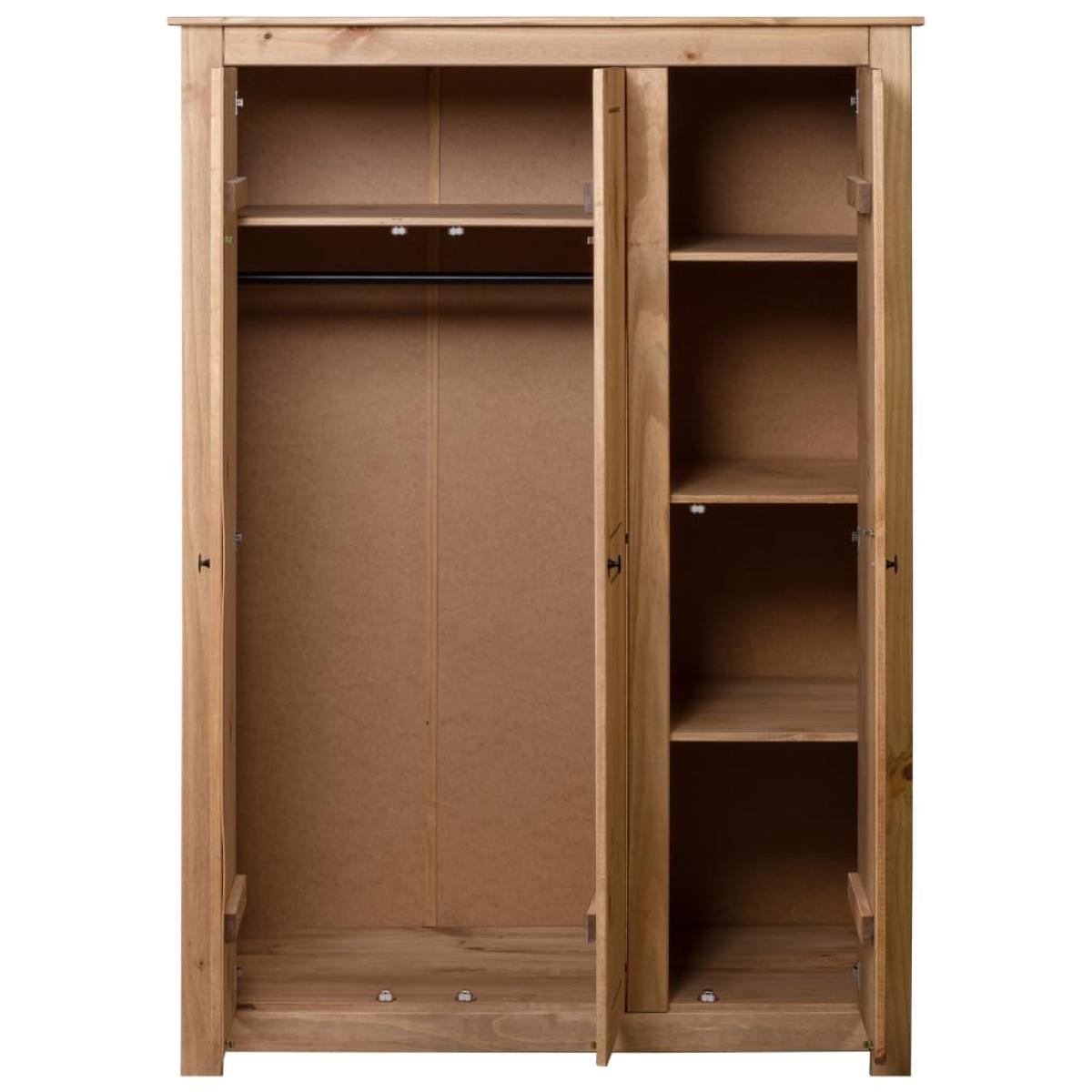 Armario de 3 puertas madera pino Panamá Range 118x50x171,5 cm