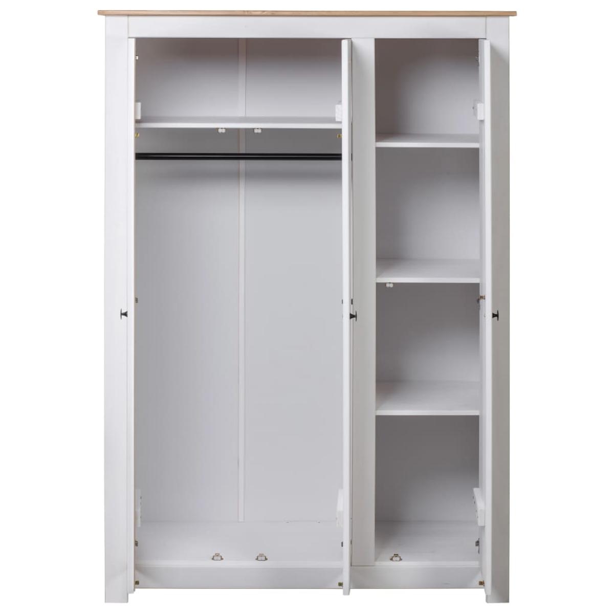 Armario de 3 puertas pino Panamá Range blanco 118x50x171,5 cm