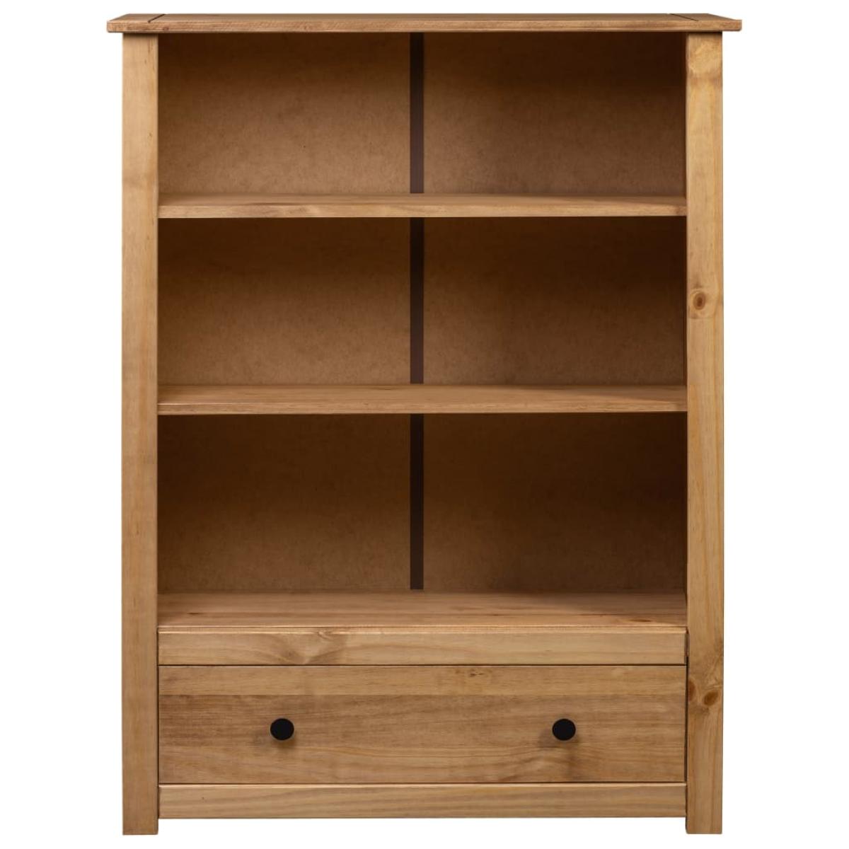 Librería de madera maciza de pino estilo Panamá 80x35x110 cm