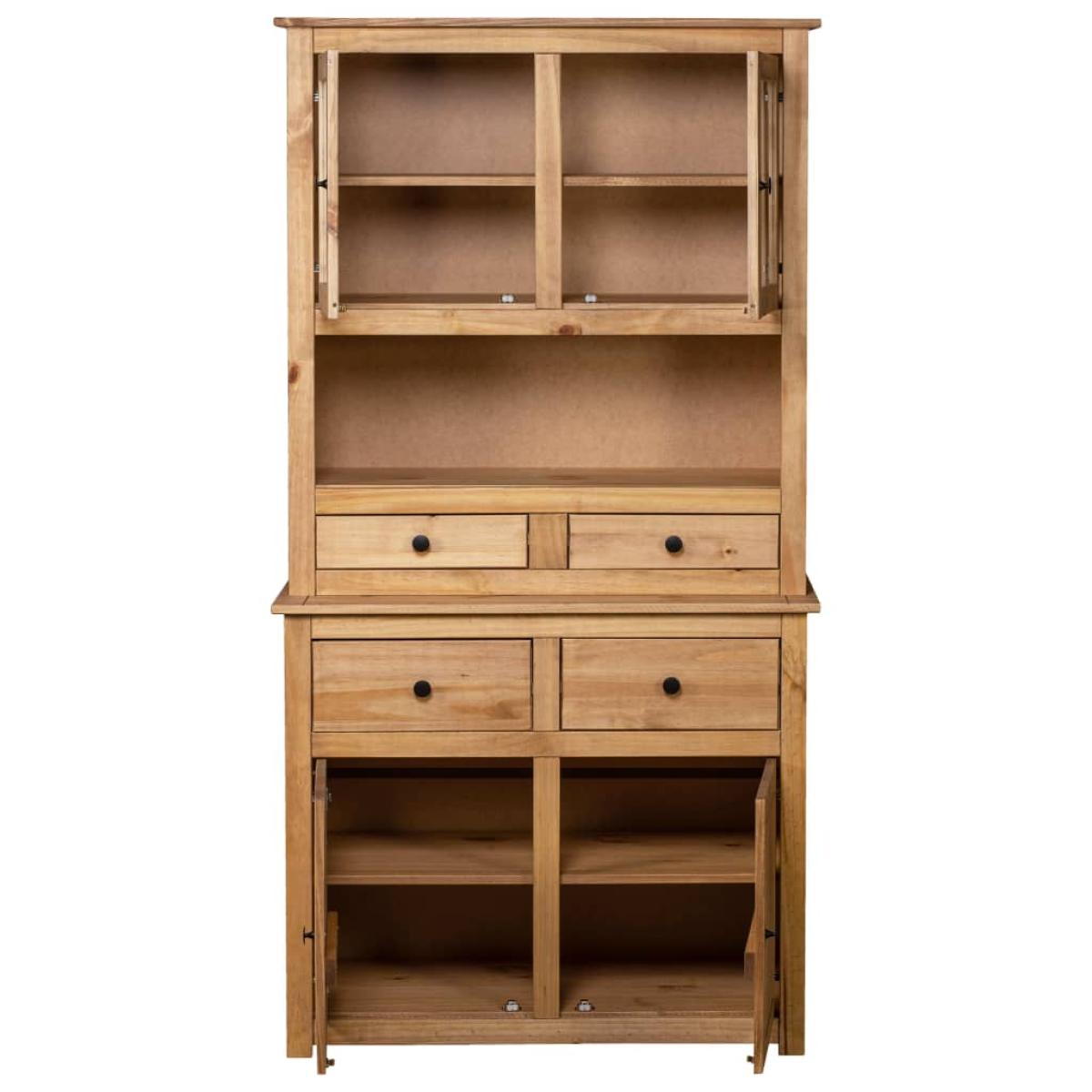 Aparador de madera maciza de pino estilo Panamá 93x40,5x180 cm