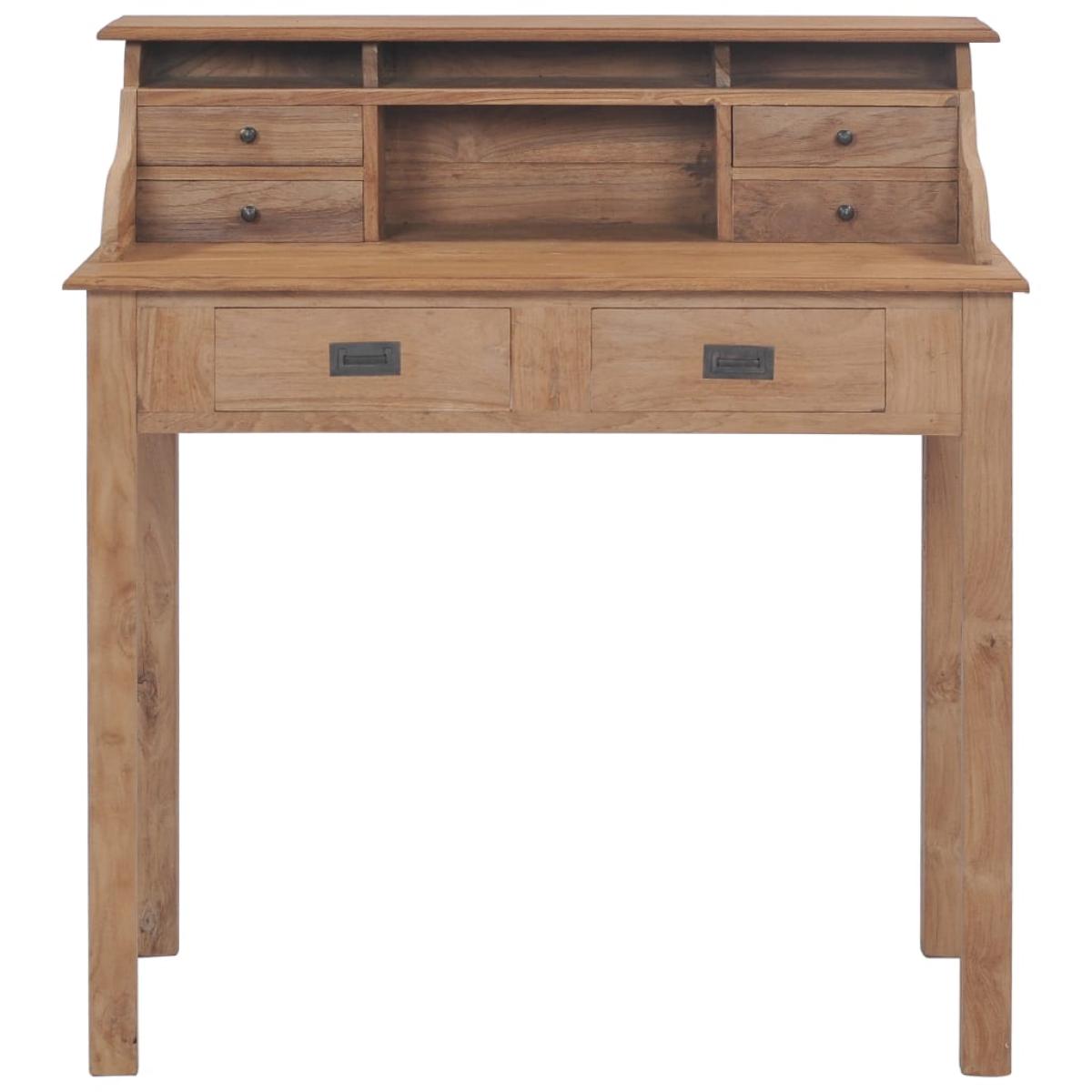 Escritorio de madera de teca maciza 90x50x100 cm
