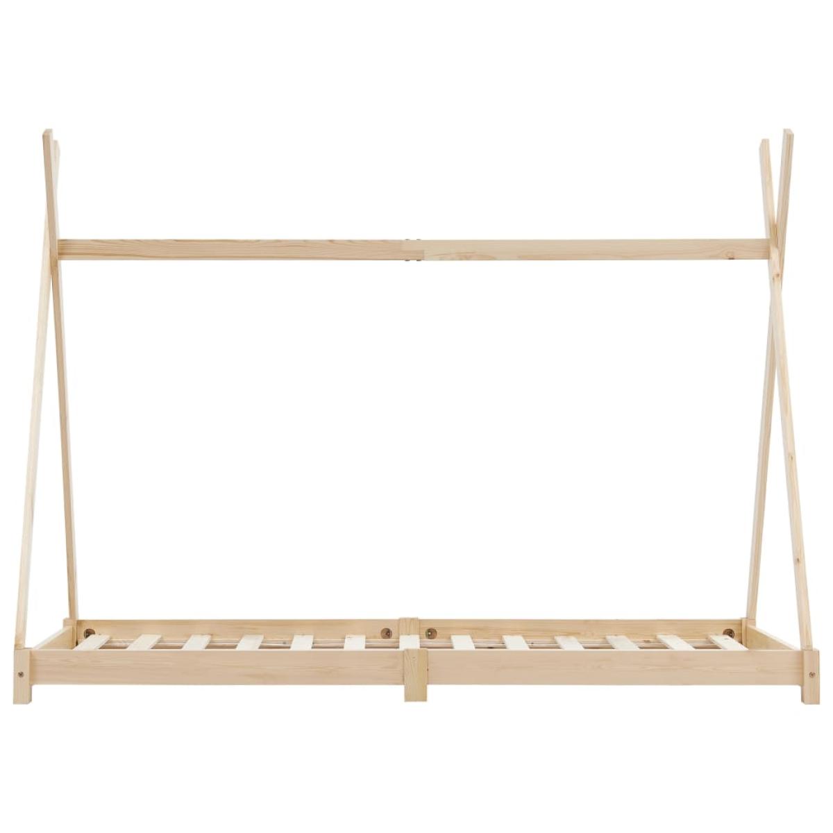 Estructura de cama infantil de madera maciza de pino 70x140 cm