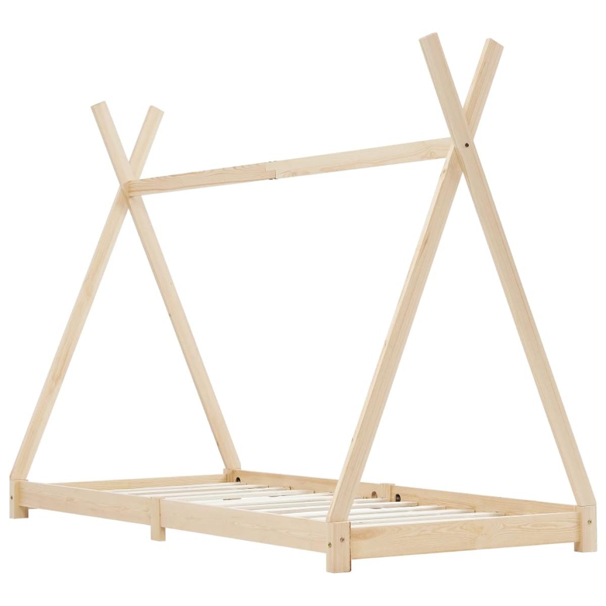 Estructura de cama infantil de madera maciza de pino 80x160 cm