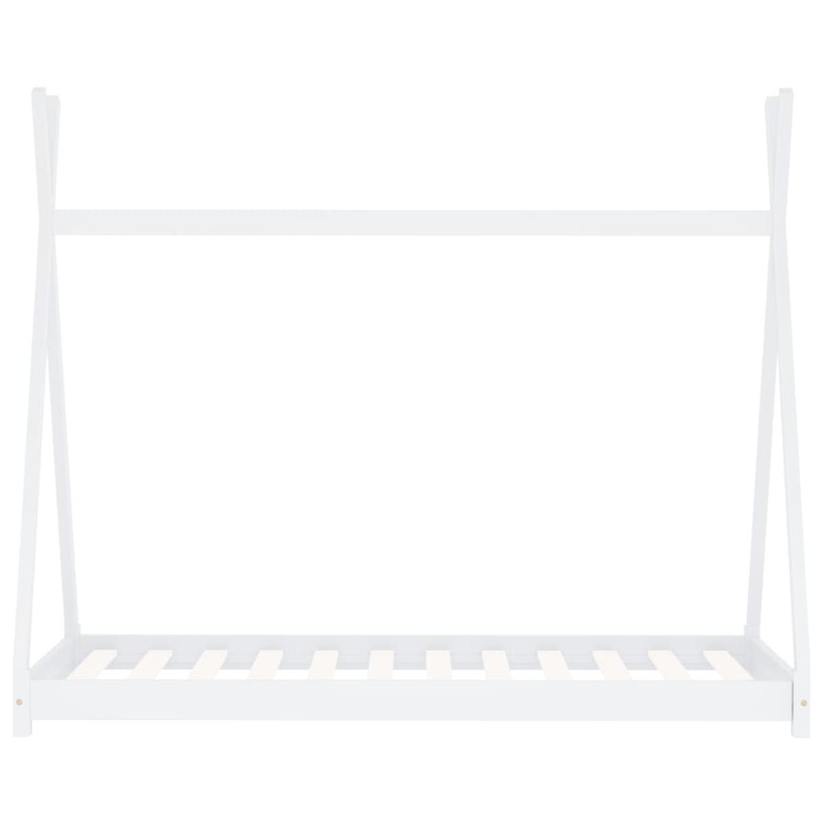 Estructura de cama infantil madera maciza pino blanca 90x200 cm