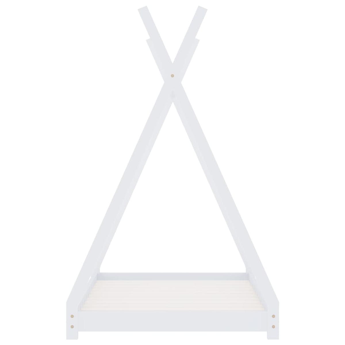 Estructura de cama infantil madera maciza pino blanca 90x200 cm